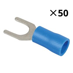 Lot de 50 Cosses à fourches Ø4 mm 1,5 à 2,5 mm²