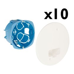 Lot de 10 boites d'applique Ø67/68 mm sans douille DCL prof 40 mm