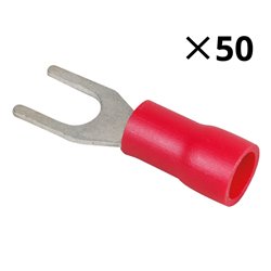 Lot de 50 Cosses à fourches Ø6 mm 0,5 à 1,5 mm²