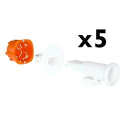Lot de 5 boites d'applique Ø54 mm avec douille DCL prof 40 mm
