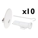 Lot de 10 Kits couvercle + piton Tangentielle 120 mm + douille E27