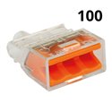 Lot de 100 Connexions rapides Conditonnement en pot 3 entrées