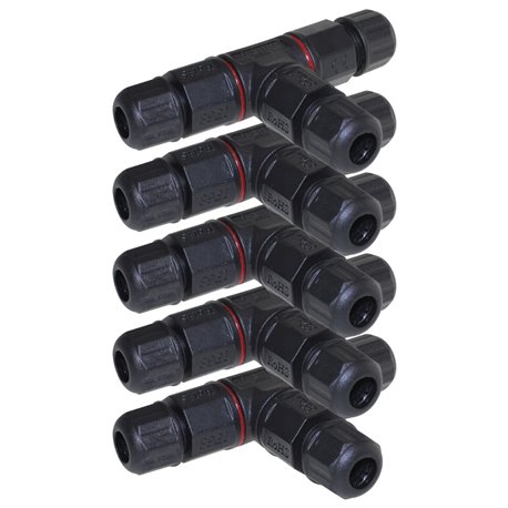 Lot de 5 Connexions étanches En T pour 3G0.75 à 3G1.5mm²
