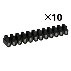 Lot de 10 Barrettes de connexion En acier zingué noire 16 mm²