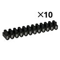 Lot de 10 Barrettes de connexion En acier zingué noire 6 mm²