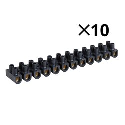 Lot de 10 Barrettes de connexion À plot en laiton noire 25 mm²