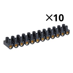 Lot de 10 Barrettes de connexion À plot en laiton noire 16 mm²