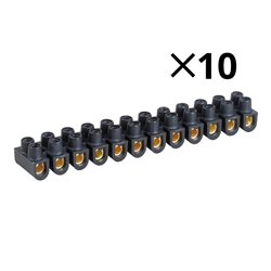 Lot de 10 Barrettes de connexion À plot en laiton noire 6 mm²