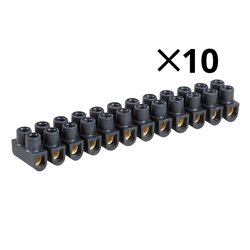 Lot de 10 Barrettes de connexion À plot en laiton noire 2,5-4 mm²