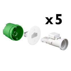 Lot de 5 Boîtes d'applique DCL Ø54 mm douille DCL E27