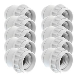 Lot de 10 Douilles E14 Double bague blanche