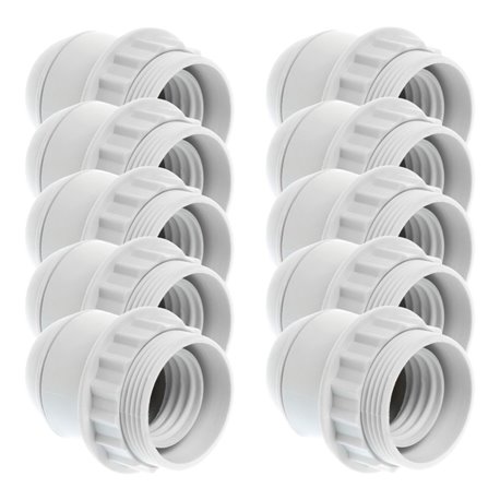 Lot de 10 Douilles E14 Double bague blanche