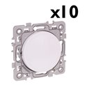 Lot de 10 Commandes Interrupteur/va et vient avec griffes Blanc