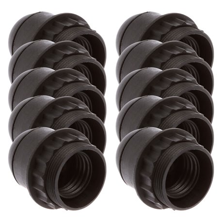 Lot de 10 Douilles E27 Double bague noire 62126 Eur'ohm