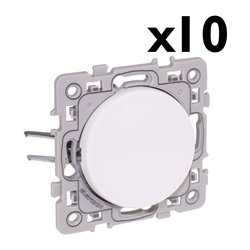 Lot de 10 Commandes Poussoir à fermeture avec griffes Blanc