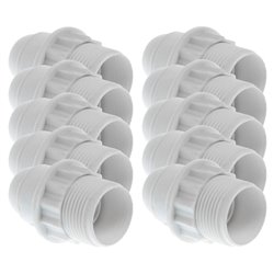 Lot de 10 Douilles E27 Double bague blanche