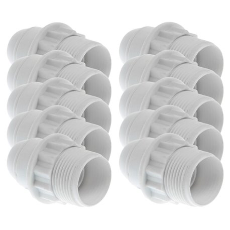 Lot de 10 Douilles E27 Double bague blanche