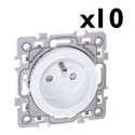 Lot de 10 prises 16A Courant fort 2P+T avec griffes Blanc