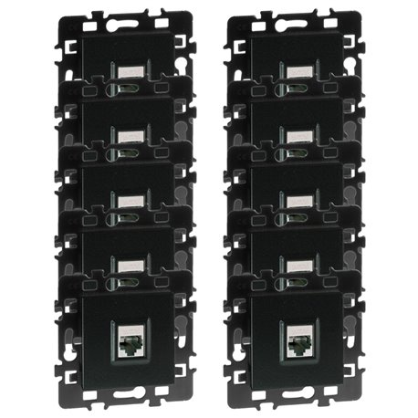 Lot de 10 prises RJ45 Grade 2 TV Cat 6 STP Anthracite