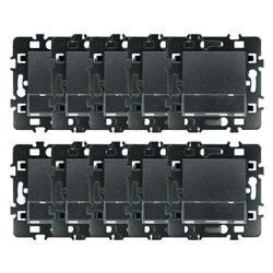 Lot de 10 Commandes Poussoir à fermeture avec porte-étiquette sans voyant Anthracite