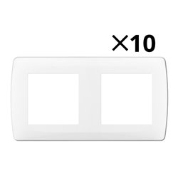 Lot de 10 Plaques de finition Blanc 2 postes