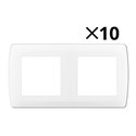 Lot de 10 Plaques de finition Blanc 2 postes