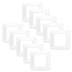 Lot de 10 Plaques de finition Blanc 1 poste