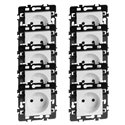 Lot de 10 Prises 16A Courant fort 2P + griffes Blanc
