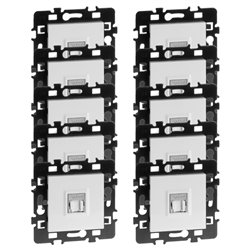 Lot de 10 Prises RJ45 Grade 3 TV Cat6A Blanc