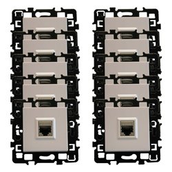 Lot de 10 prises RJ45 Grade 2 TV Cat 6 STP Blanc
