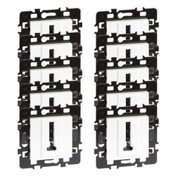 Lot de 10 prises téléphone en T 8 contact Blanc