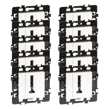 Lot de 10 prises téléphone en T 8 contact Blanc