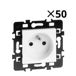 Pack de 50 prises 16A 2P+T Blanc