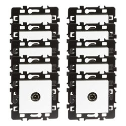 Lot de 10 prises TV Simple Blanc