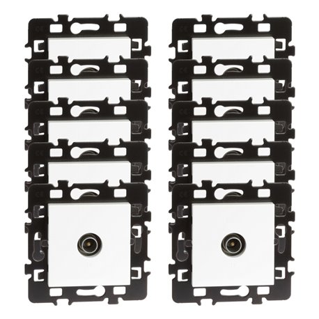 Lot de 10 prises TV Simple Blanc