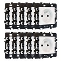 Lot de 10 prises 16A Courant fort 2P+T avec connexion haut/bas Blanc