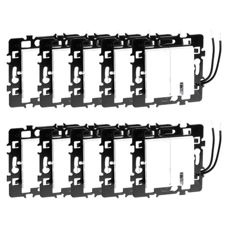 Lot de 10 Commandes Combiné poussoir + va et vient avec et sans voyant Blanc