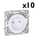 Lot de 10 prises 16A Courant fort 2P Blanc
