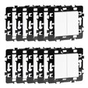 Lot de 10 Commandes Double poussoir à fermeture sans voyant Blanc