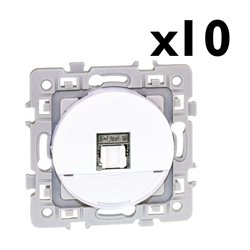 Lot de 10 prises RJ45 UTP Cat5E Blanc