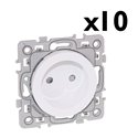 Lot de 10 prises 16A Courant fort 2P + griffes Blanc