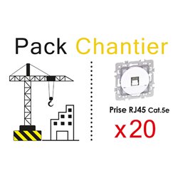 Pack de 20 Prises RJ45 UTP Cat5E Blanc
