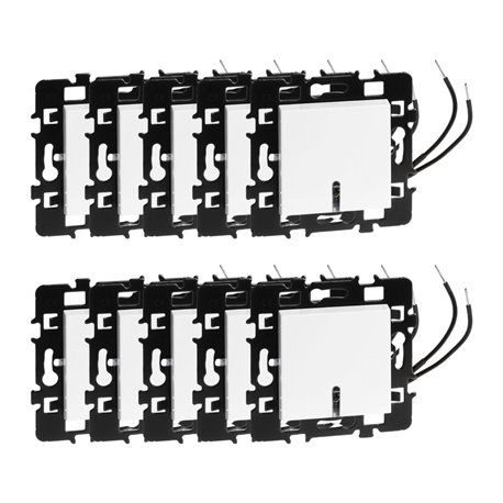 Lot de 10 Commandes Va et vient avec voyant bleu Blanc Lot de 10 Commandes Va et vient avec voyant bleu Blanc