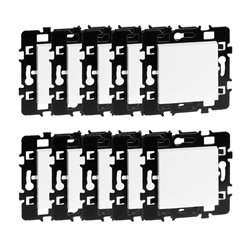 Lot de 10 Commandes Interrupteur/va et vient sans voyant Blanc