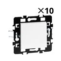 Lot de 10 Commandes Interrupteur/va et vient sans voyant avec griffes Blanc