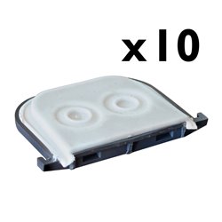 Lot de 10 Passe-fils 2 entrées Gris