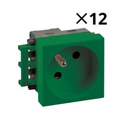 Lot de 12 prises 16A 2P+T Vert