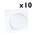Lot de 10 Commandes Interrupteur/va et vient sans voyant Blanc