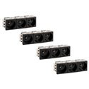 Lot de 4 Blocs de prises 3 prises 2P+T Noir