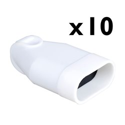 Lot de 10 Prolongateurs 6A entrée de câble droite Blanc